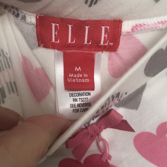 Elle Breast Cancer Awareness Hearts Pajama Pants Size M - Picture 5 of 9